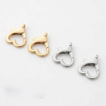 Heart-Shaped Lobster Clasps — Metal Bag & Keychain Charm Connectors