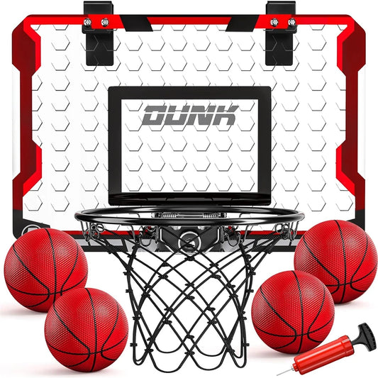 Basketball Hoop Indoor for Kids and Adults, Basketball Hoop for Door with 4 Balls, Indoor Mini Basketball Hoop, Basketball Game