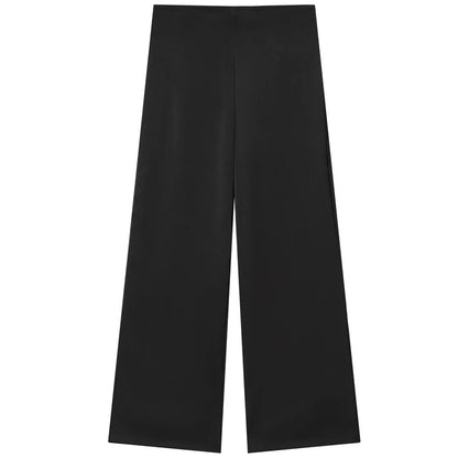 HXAO Satin Pant Sets Women's Two Pieces Set Strapless Off Shoulder Tube Vest 2 Piece Sets Woman Outfit High Waist Trousers Sets
