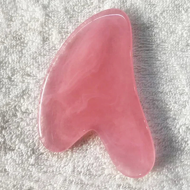 Heart Guasha Stone Face Rose Quartz Jade Massage Tool Chin Nose Lifting Firming Scraping Board Massage Facial Health Care Skin