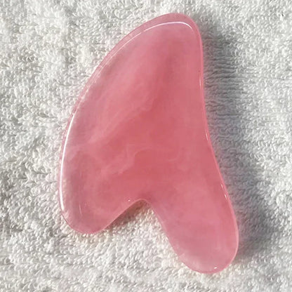 Heart Guasha Stone Face Rose Quartz Jade Massage Tool Chin Nose Lifting Firming Scraping Board Massage Facial Health Care Skin