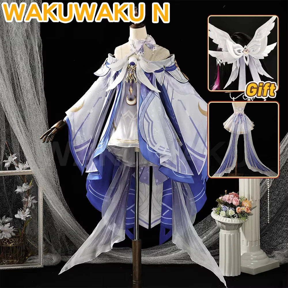 IN STOCK Columbina Cosplay Costume Game Genshin Impact【S-2XL】WakuWaku-N Women Maiden Halloween Nod-Krai Columbina Plus Size