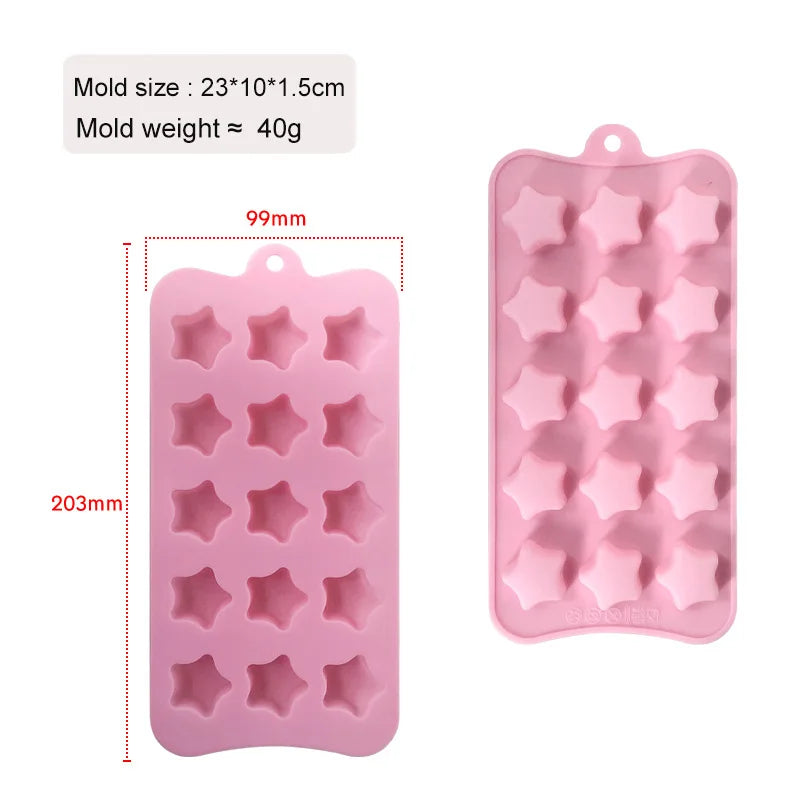 DIY five-pointed star silicone mold candy and chocolate mold clay and gypsum resin mold baking tools