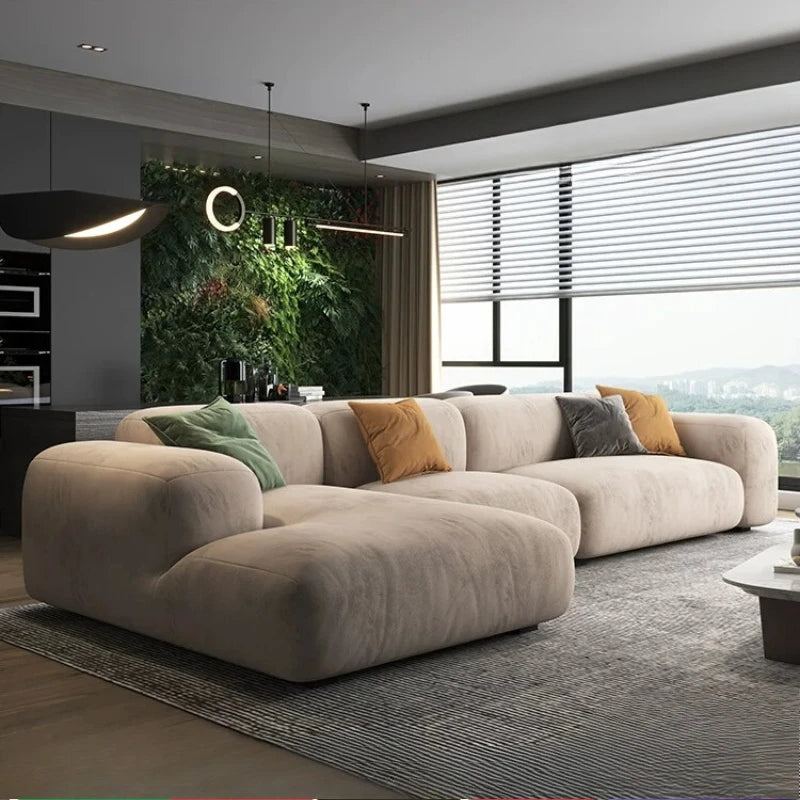 Comfortable Lounge Divano Soggiorno Di Lusso Luxury Furniture  Modern Living Room Sofas Minimalist Sectional Puff Corner Sofa