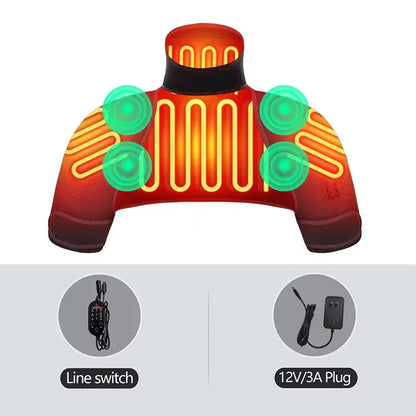 Electric Heating Massager Pads for Shoulder Neck Back - Winter Body Warmer Soft Vest Hot Compress Relieves Fatigue