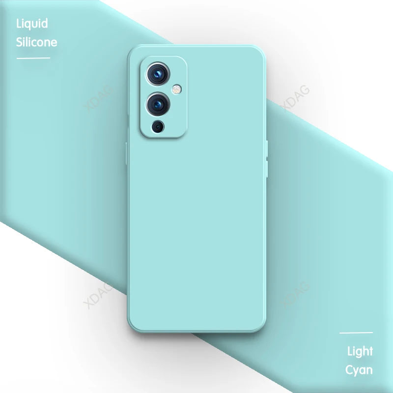 Square Liquid Silicone for OnePlus One Plus 7 7T 8 8T 9 Pro 9R 9RT T 10R Ace Nord N20 Original Soft Camera Protective Back Cover