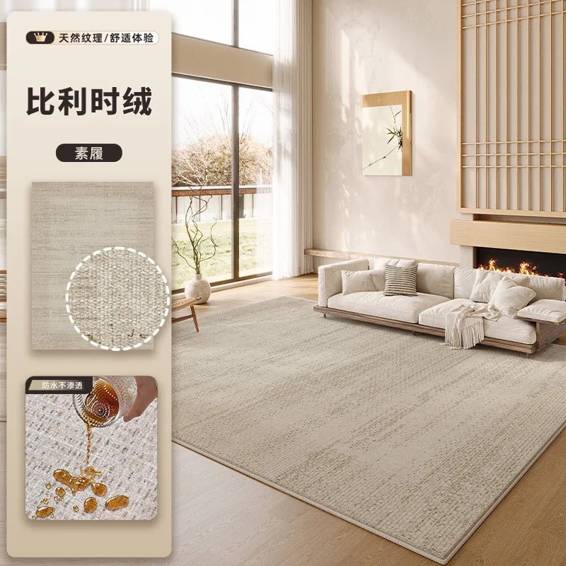 Extra Large Wabi Sabi Chenille Rug - Stain-Resistant Easy Care Washable Modern Carpet for Living Room Bedroom Sofa Floor Mat