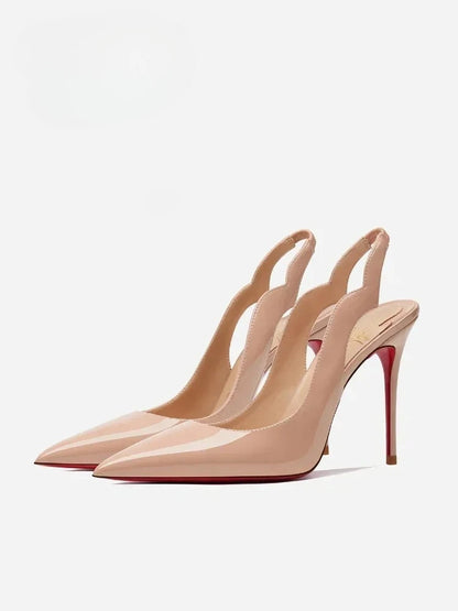 2026 New Pointed Naked High Heels for Women, Fine Heels, Lacquered Leather Headbands, Air Quality Ladies Sandals 33-46