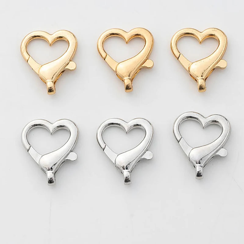 Heart-Shaped Lobster Clasps — Metal Bag & Keychain Charm Connectors