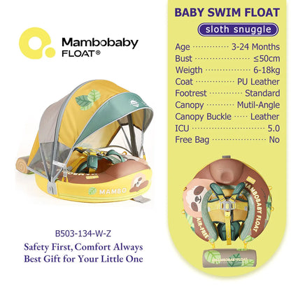 Mambobaby Baby Pool Float Vip 5 Dropshipping Blackproof Pool Mat For Infant Non-Inflatable Natation Buoy With Parasol Beach Toys
