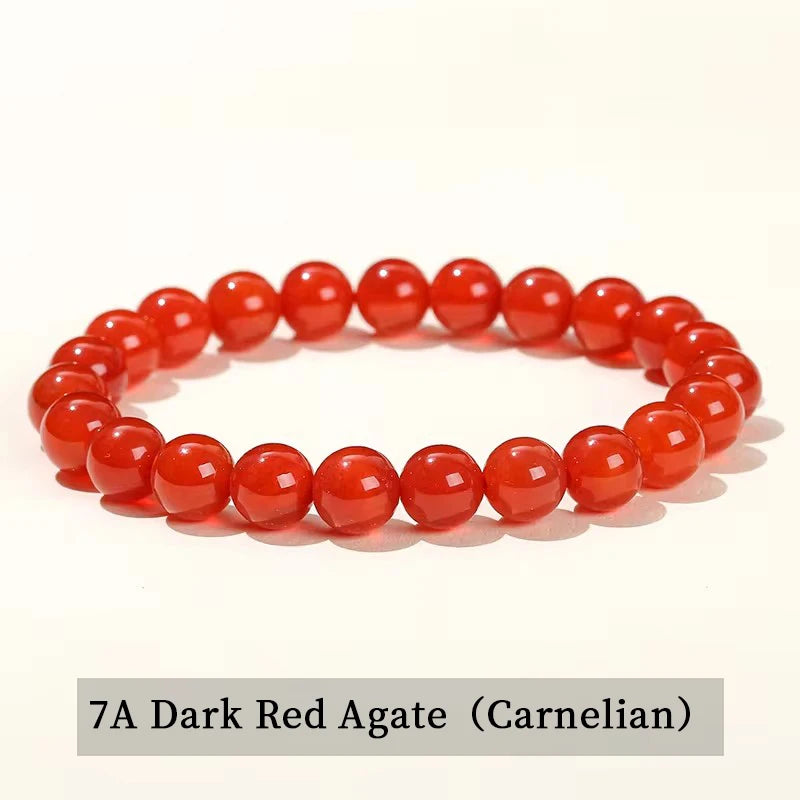 JD Natural Stone Beads Bracelet Amethyst Tiger Eye Crystal Quartz Agate Gem Beads Bangles Women Men Reiki Healling Jewelry Gift
