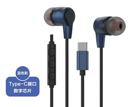 Type C  Headset Stereo Music Earbud Wired Headphones With Mic For Samsung Galaxy S23 S22 S21 Ultra S20 Note 10 for huawei phone