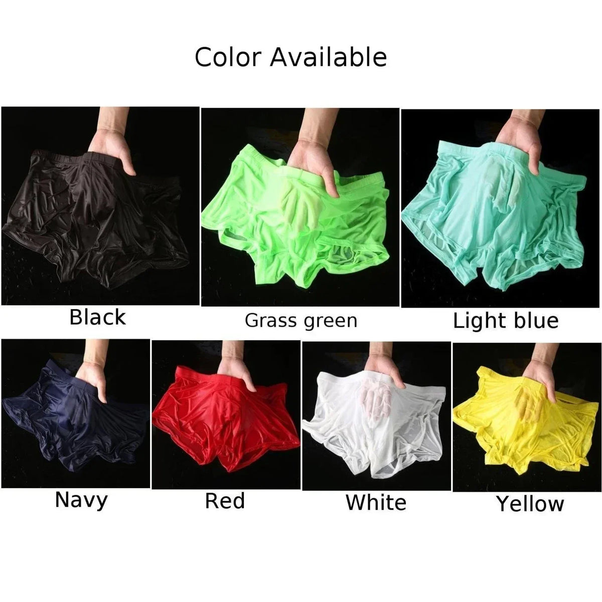 Sexy Wet Transparent Underwear For Men Pantiess Thin Solid Color Shorts Trunks Man Shorts And Underpants