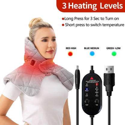 Electric Heating Shoulder Wrap Relieve Fatigue Shoulder Neck Warmth Home Relax 3 Modes Wellness Protector