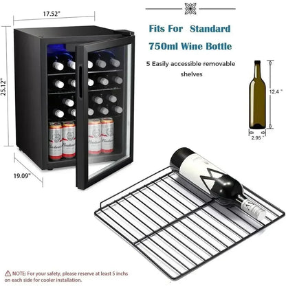 Activity priceActivity limited-time pricePromotionCompact 2.4 Cu. Ft. Mini Wine Cooler with Clear Glass Door, Quiet Operation, a