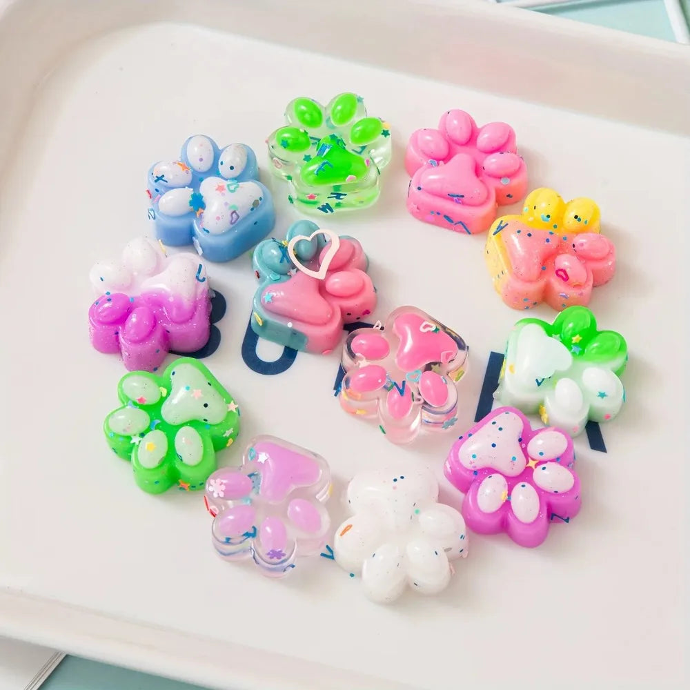 10/2030/40/50pcs Mini Cute Cat Claw Plush Pinch Fun, Colorful, Halloween/Christmas Party Pack Fillers Mini Cartoon Cat Claw