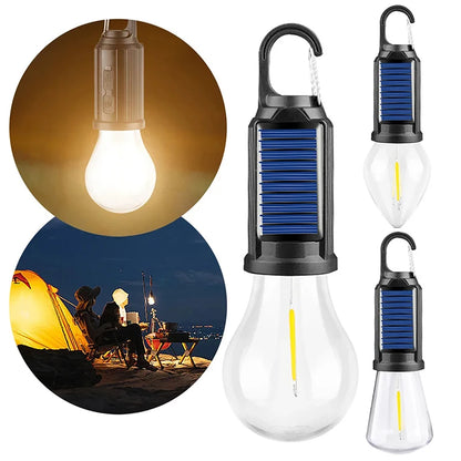 New Solar Powered Charging Camping Lamp Atmosphere Lamp Multifunctional Handheld Tungsten Filament Lamp Outdoor Retro Camping