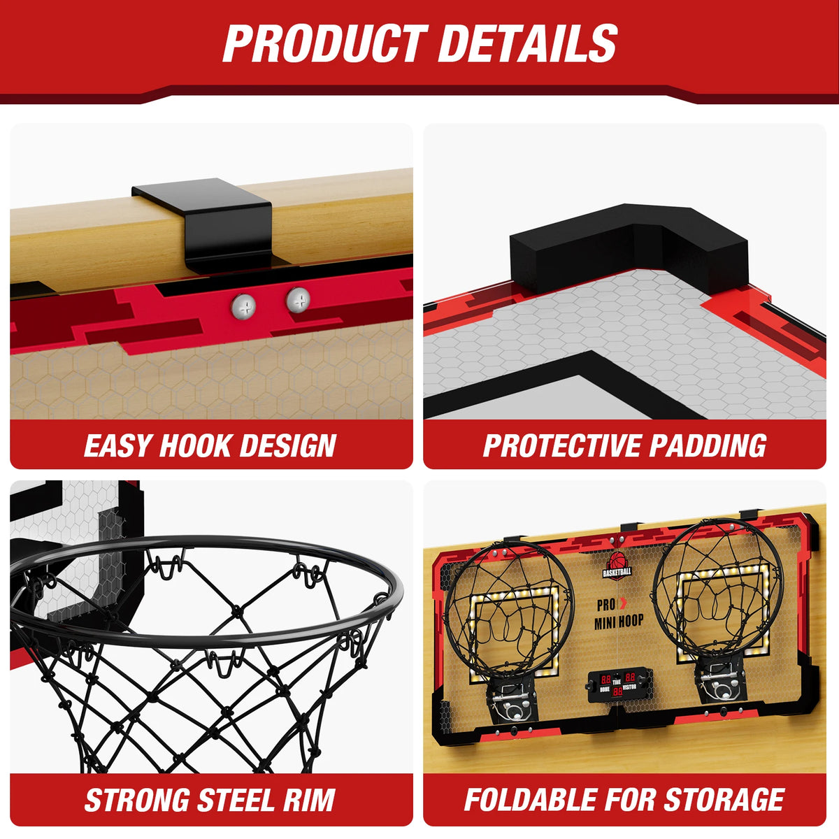 Basketball Hoop Double Children Home Exercise Scoring Funny Game Kids Basketball Hoop Set Wall Frame Stand Hanging Backboard