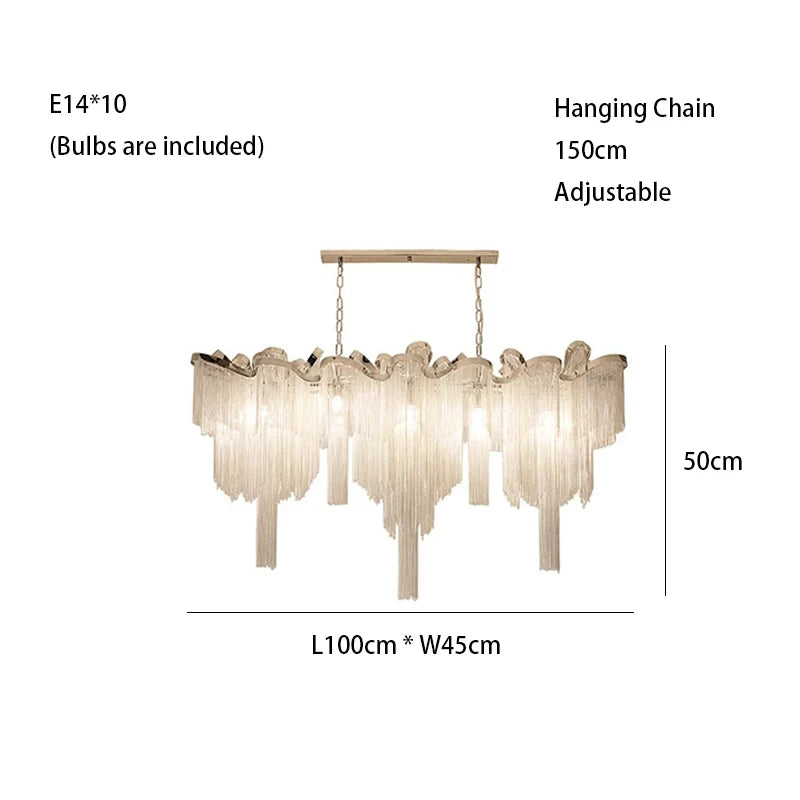 Luxury Tassels Led Pendant Lights New Gold Lustres Hanging Lamps For Ceiling Modern Decoration Home Decor For Bedroom Chandelier