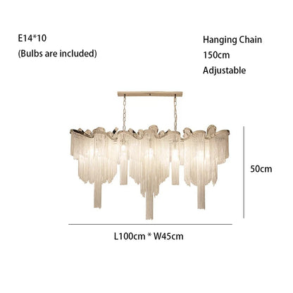 Luxury Tassels Led Pendant Lights New Gold Lustres Hanging Lamps For Ceiling Modern Decoration Home Decor For Bedroom Chandelier