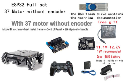 25Kg Load RC Tank V3 Mecanum Wheel Robot Car For Arduino Robot DIY Kit with Encoder Motor and Ps2 Handle Programmable Robot Kit