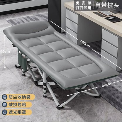 Camping Cot Comfortable with Pad  Portable Folding Bed for Sleeping Single Supports Travel Office Garden Beds  складная кровать