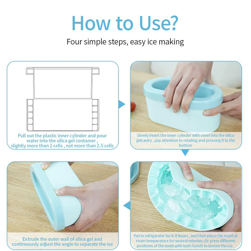 New Silicone Ice Bucket Portable Ice Cube Mold Round Wine Ice Cooler Refrigerator Freeze Ice Maker Creative Ice Cube Mold Tools