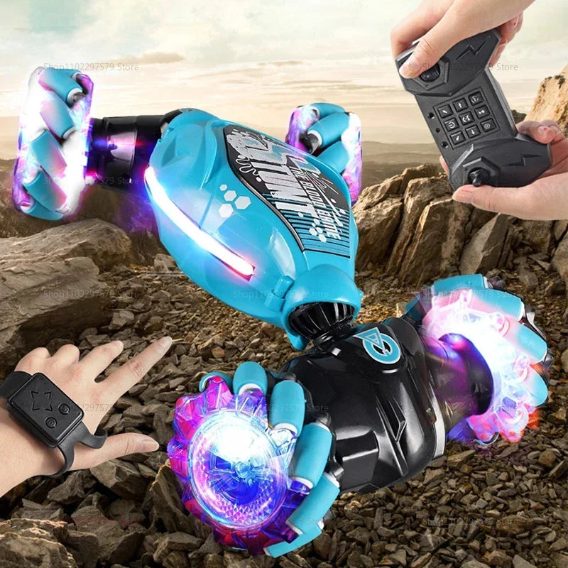 New 4WD RC Drift Car 360° Rotation Music LED Lights Gesture Remote Control Stunt Cars Climbing Off-Road Toys For Kids Teens Gift