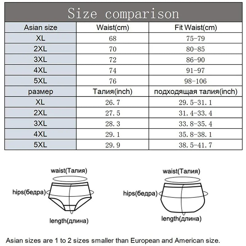 1PC Cotton Briefs Men's Comfortable Underpants Male Breathable Underwear Lingerie Panties Plue Size Xl -5XL