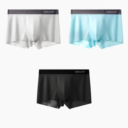 1/3PCS Ultra-thin Ice Silk Quick-dry Underwear Man Smooth Seamless Men's Panties Breathable Antibacterial 3D Silk Crotch Boxers
