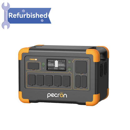 Refurbished-PECRON Portable Power Station E1000LFP, 1024Wh/1800W LiFePO4 Battery Backup, Solar Generator Expandable to 4096Wh, Fast Charging Power Station for Emergencies, Camping, RV, Home Use