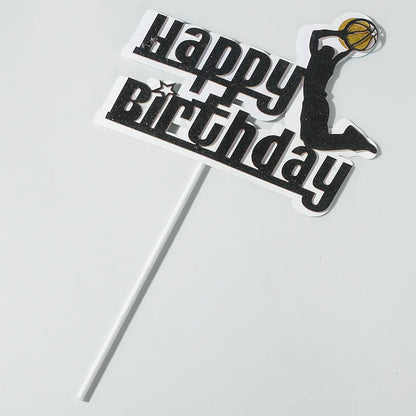 Basketball Cake Toppers Happy Birthday Balls Cake Decorations Basketball Theme Cake Decoration for Boy Sport Party Supplies