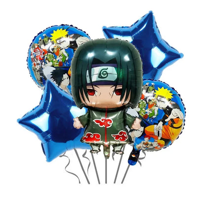Naruto Kakashi Balloons Uchiha Sasuke Ballons Happy Birthday Banner Party Decoration Kids Toy Cake Topper Disposable Tableware