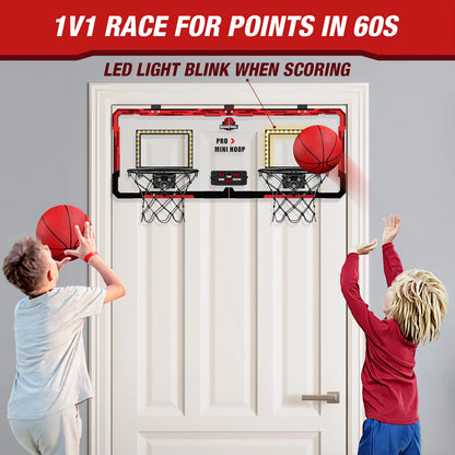 Basketball Hoop Double Children Home Exercise Scoring Funny Game Kids Basketball Hoop Set Wall Frame Stand Hanging Backboard