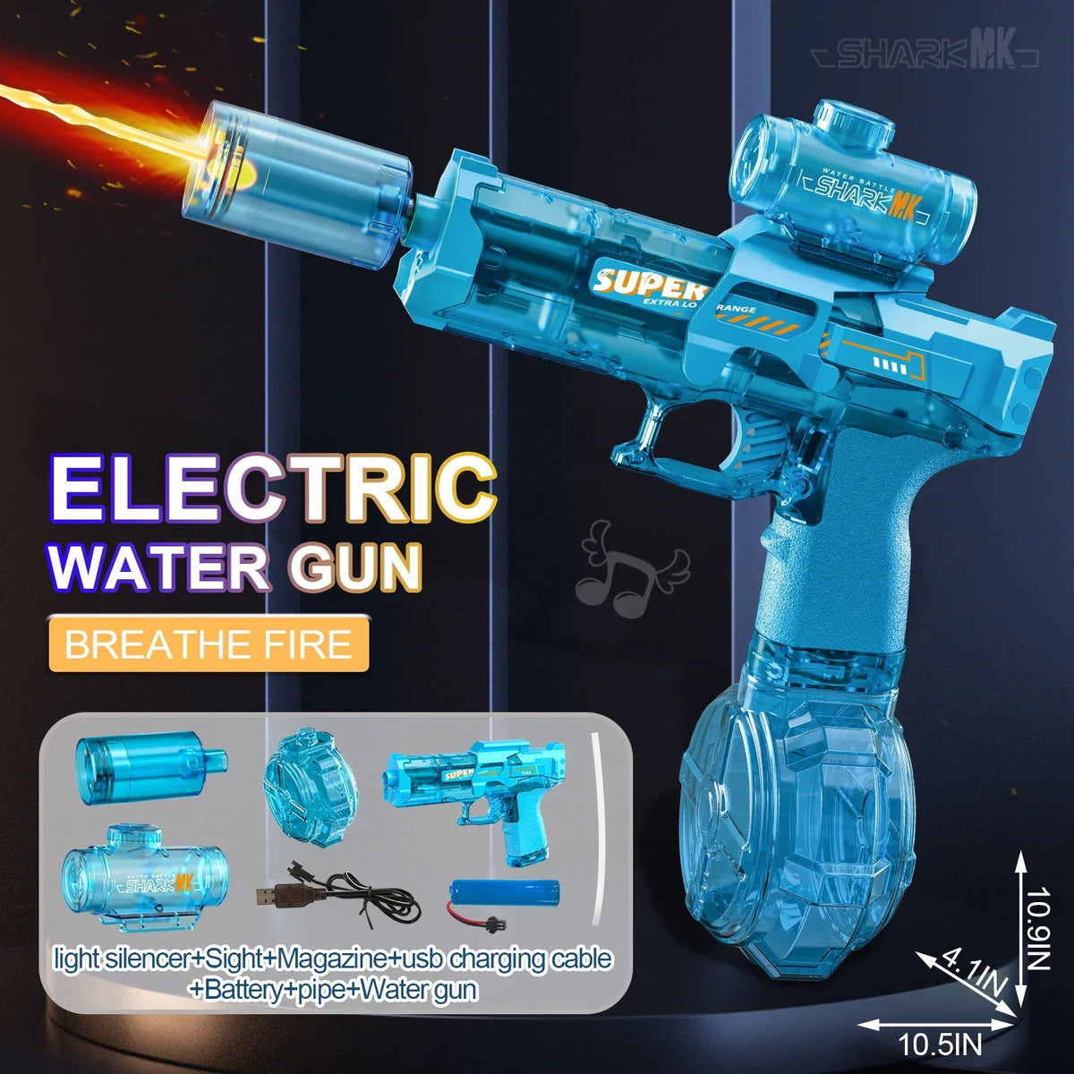 Hot New In Stock LED Electric Water Gun Automatic Continuous Fire Water Blaster Toy For Kids Adults Summer Pool Beach Party