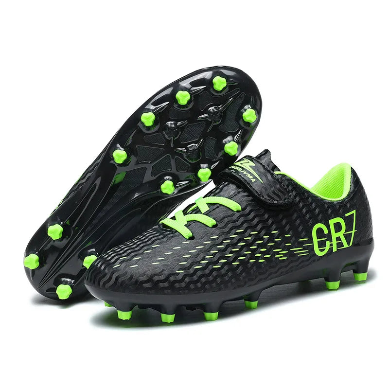 New Children Football Boots Outdoor Trainers Soccer Shoes for Kids Boys Girls Hook Loop Football Cleats Futsal Sneakers 28-39