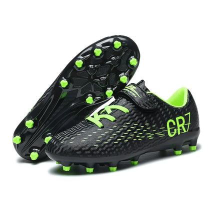 New Children Football Boots Outdoor Trainers Soccer Shoes for Kids Boys Girls Hook Loop Football Cleats Futsal Sneakers 28-39