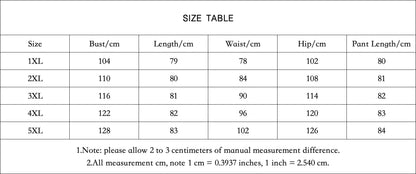 Plus Size Matching Sets Summer Female Large Size Blue Butterfly Print Color T-Shirt Short Sleeve Print Pants Casual Two-Piece Se