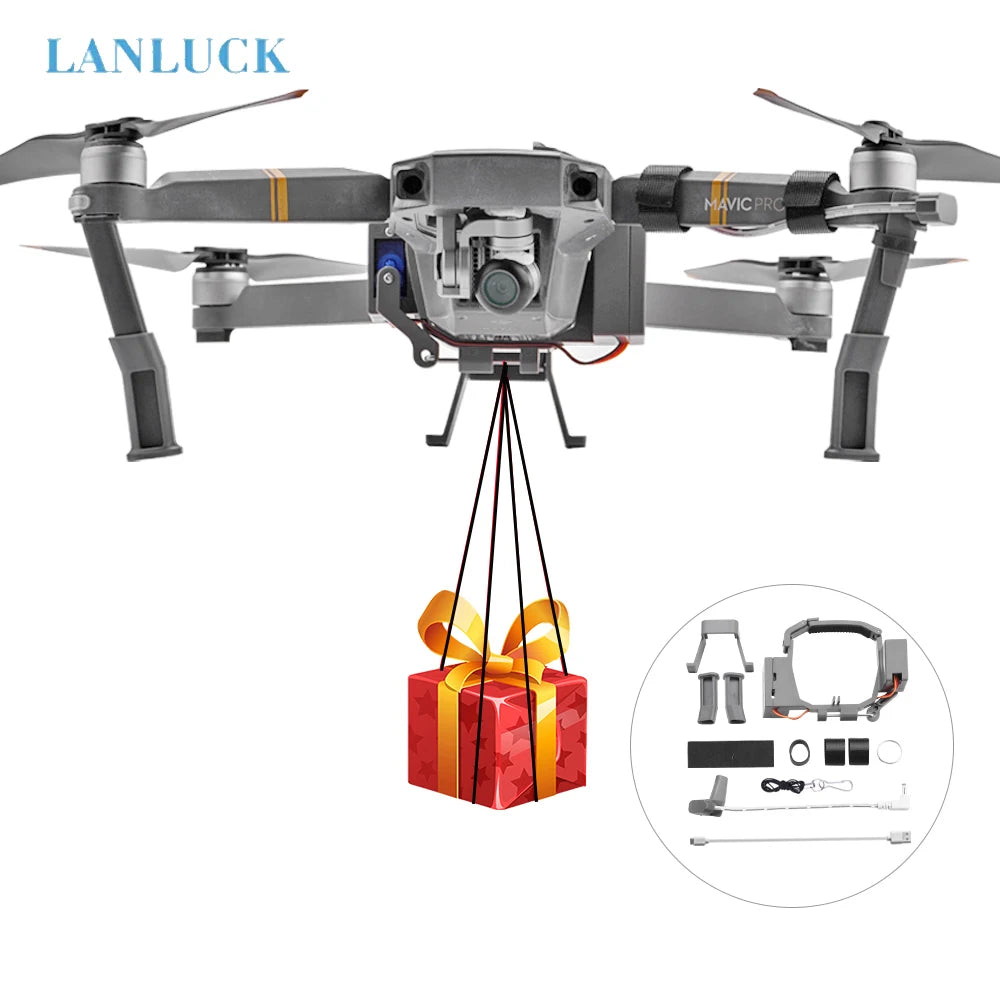 Drop System for DJI Mavic 3/Pro/2 Pro Zoom/AIR 2/Mini 2/Mini 3/3 Pro Drone Airdrop System Ring Gift Deliver Life Rescue Thrower