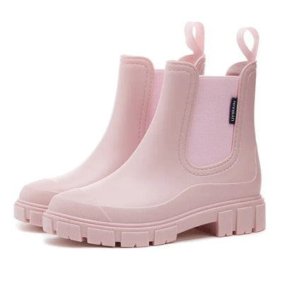 Winter Women's Boots Cotton Padded Women's Rain Shoes Midsole Rain Boots Women Wear-resistant Waterproof Anti Slip Rubber Shoes