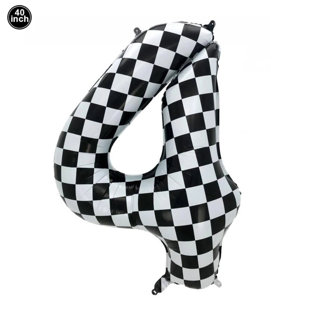 40'' Number Race Car Balloon Racetrack Balloon Truck Bike Wheels Tire Racing Car Theme Party Supplies Boys' Birthday Party Favor