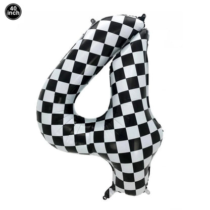 40'' Number Race Car Balloon Racetrack Balloon Truck Bike Wheels Tire Racing Car Theme Party Supplies Boys' Birthday Party Favor