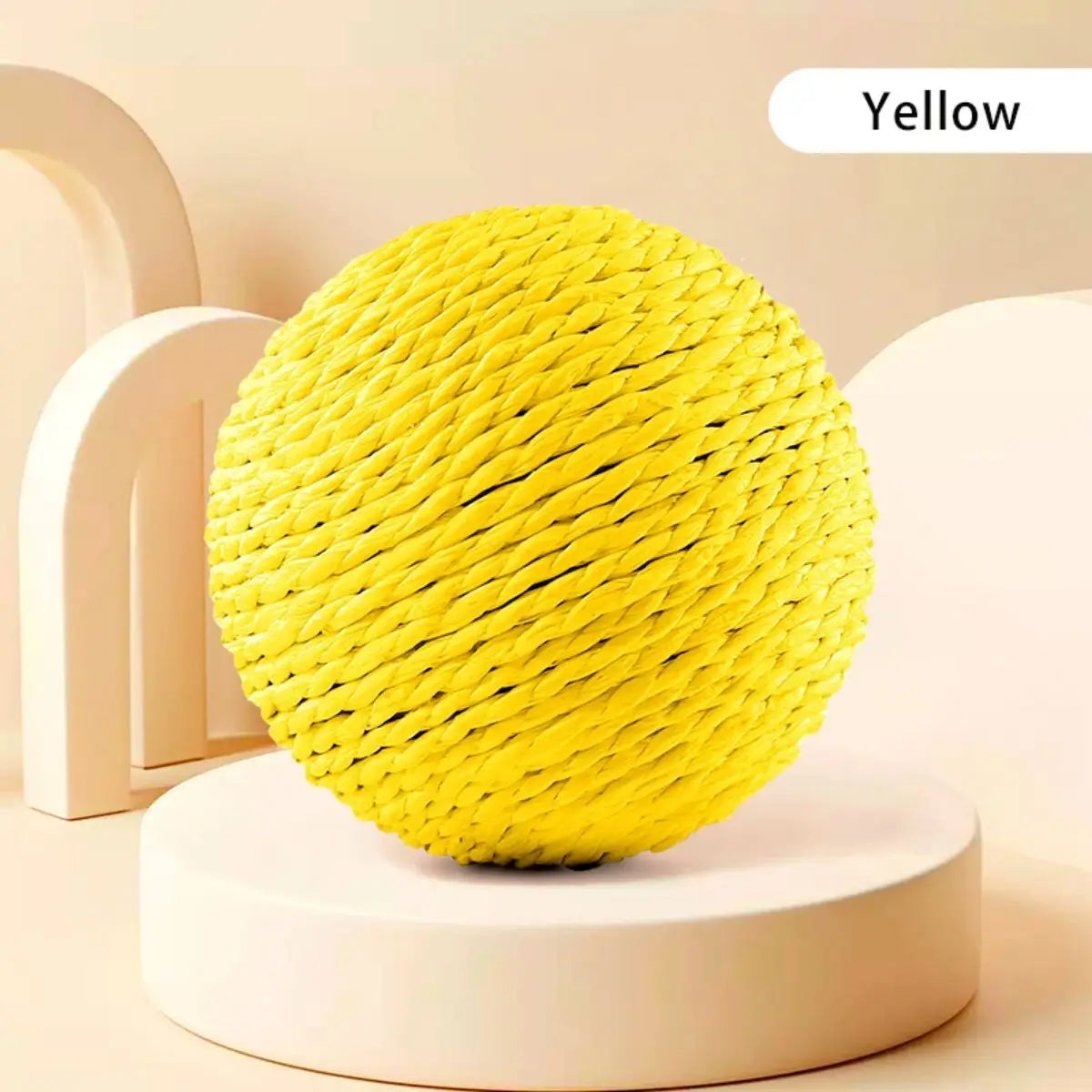Interactive Sisal Cat Scratching Ball Toy For Kitten Teeth Cleaning Anti Bite 10CM Super Big Cat Ball Sounding Toy Pet Supplies
