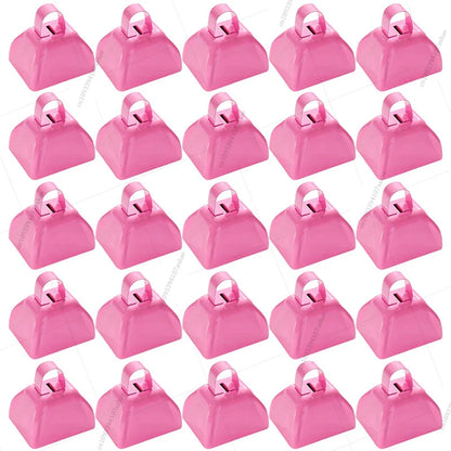 12-100 Pcs Metal Cowbells for Sporting Event 3 Inch Small Noise Makers Cow Bell for Football Event Wedding Party Favor for Guest