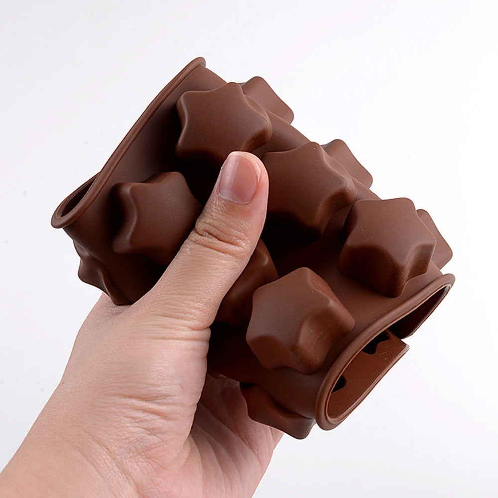 1PC Silicone 15 Hole Chocolate Mold Creative Jelly Christmas Candy Mold Cake Mold Ice Grid Baking Utensils