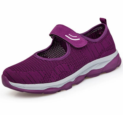 Women's Breathable Walking Shoes Ladies Fashion Mary Jane Sneakers Adjustable Working Nurse Shoes Lightweight Flats Roll