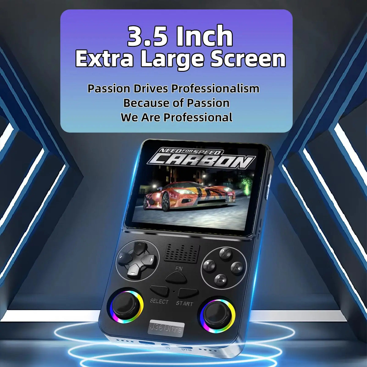 J36 Ultra YouTube Handheld Game Console 20000+ Games 20 Emulators 3000mAh RGB Joystick Multiplayer Multi-Language