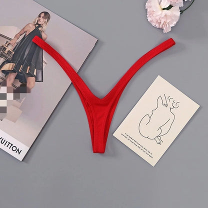 Innovative Deep V Look Thong Panties Equipped with A Sophisticated Cotton Women Briefs Comfortable Breathable Low Waist Bikini