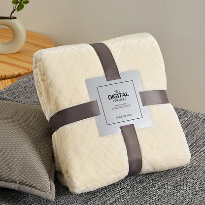 Winter Flannel Blankets For Beds 280GSM Faux Fur Coral Fleece Sofa Cover Microfiber Plush Fur Bedspread Plaid Blankets