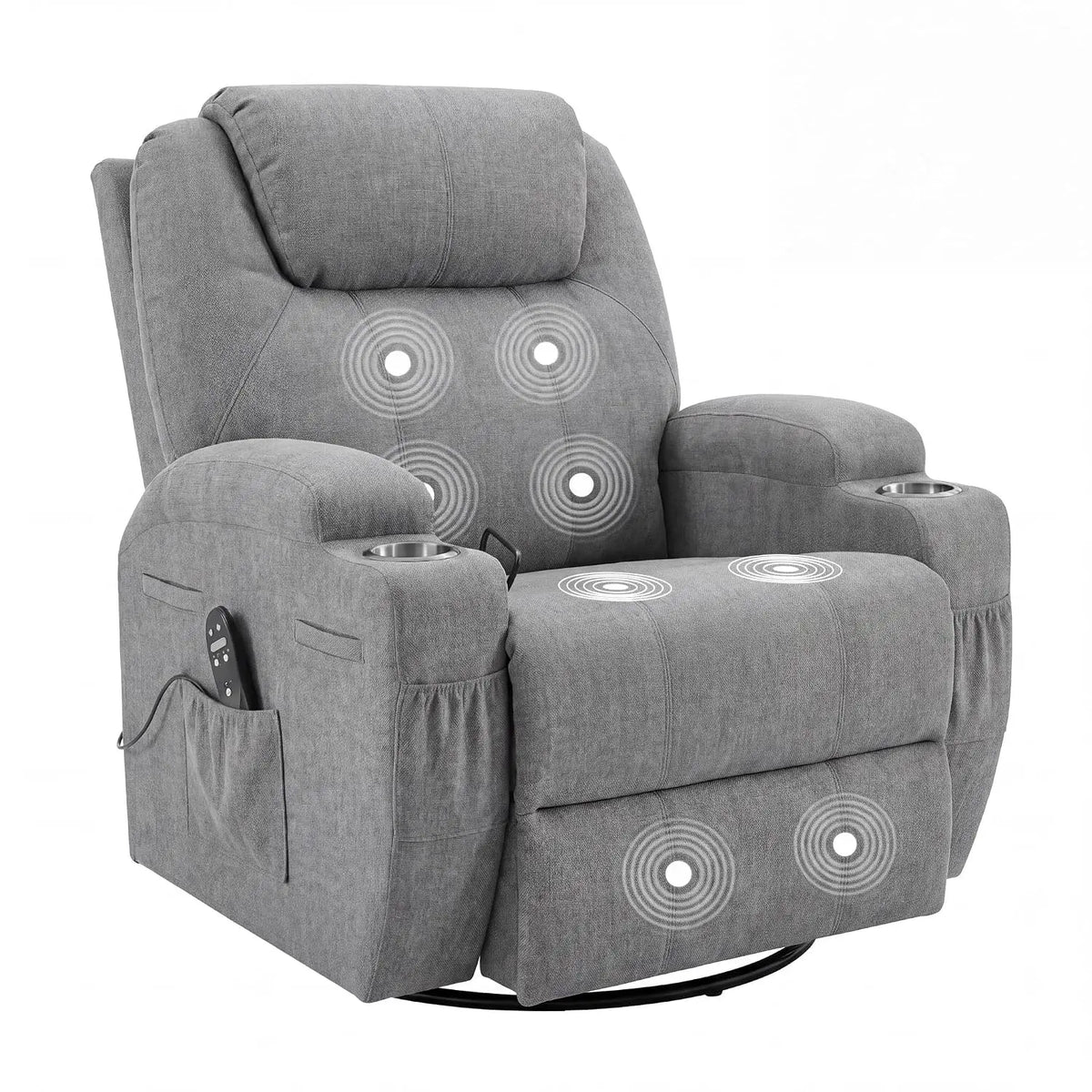 Small Swivel Rocker Recliner, Rocking Chair Recliner with Massage | 360 Upholstered Fabric Rocking Chair Recliner, Customized